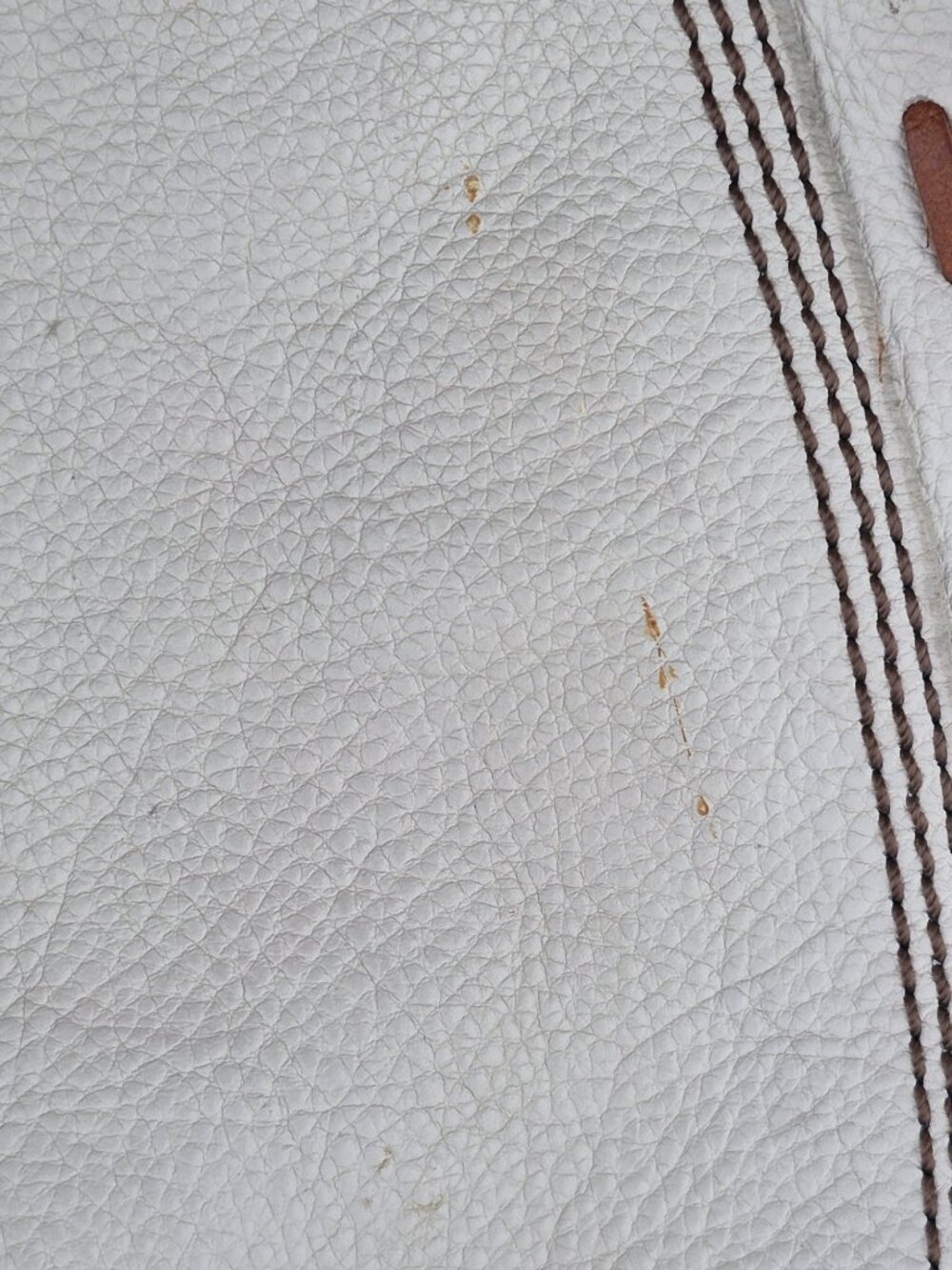 Lucky Brand Cream Pebble Leather Hobo Slouchy Y2K Fringe Tassel Whip Stitch Bag - Picture 11 of 16